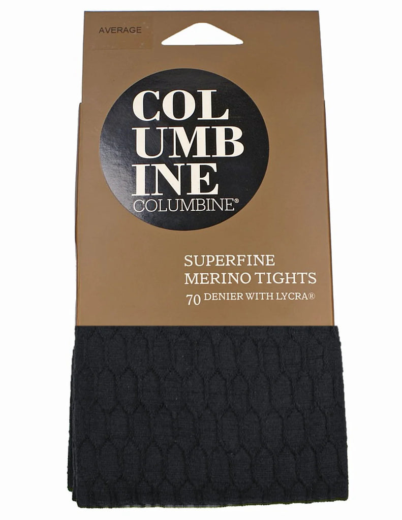 Columbine 70D Superfine Merino Hexagonal Tights - Black