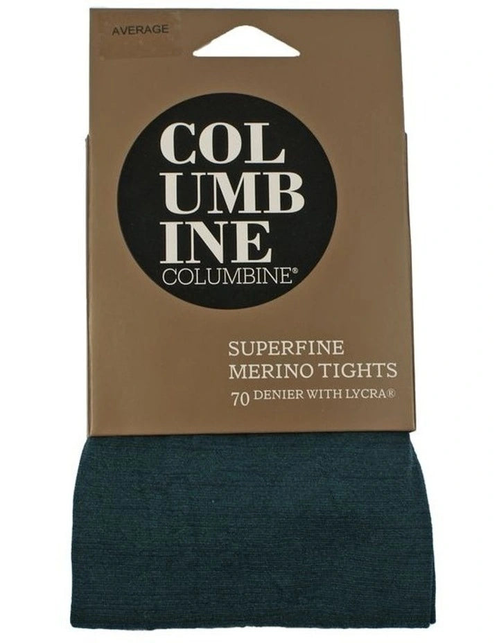 Columbine 70D Superfine Merino Plain Tights - Ocean