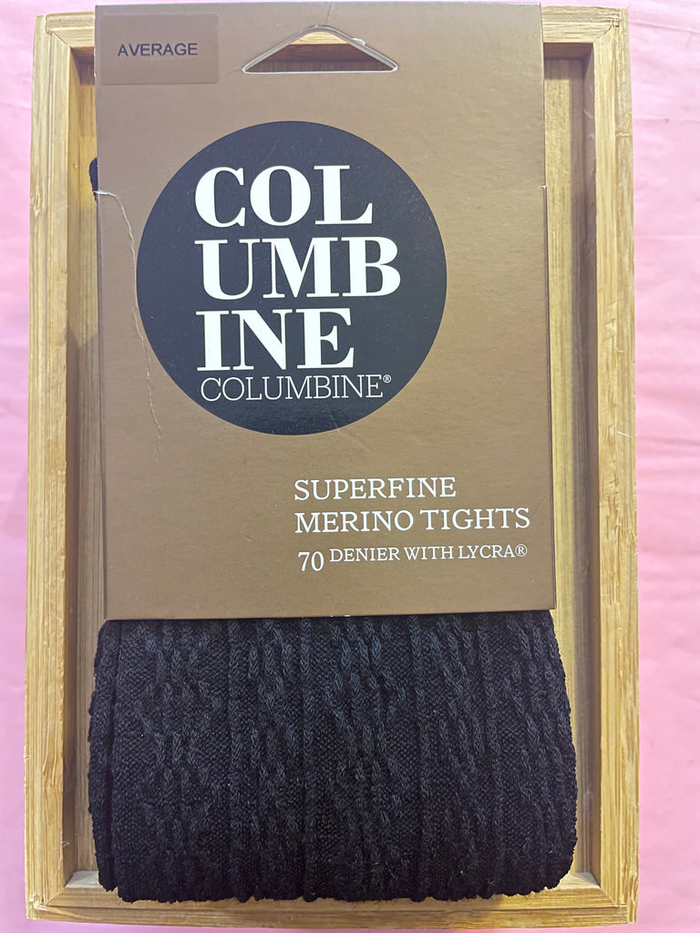 Columbine 70D Superfine Merino Dots & Dash Tights - Black