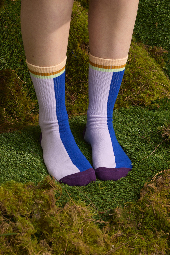 Wolf and Mishka Ribbed Socks - Colour Block