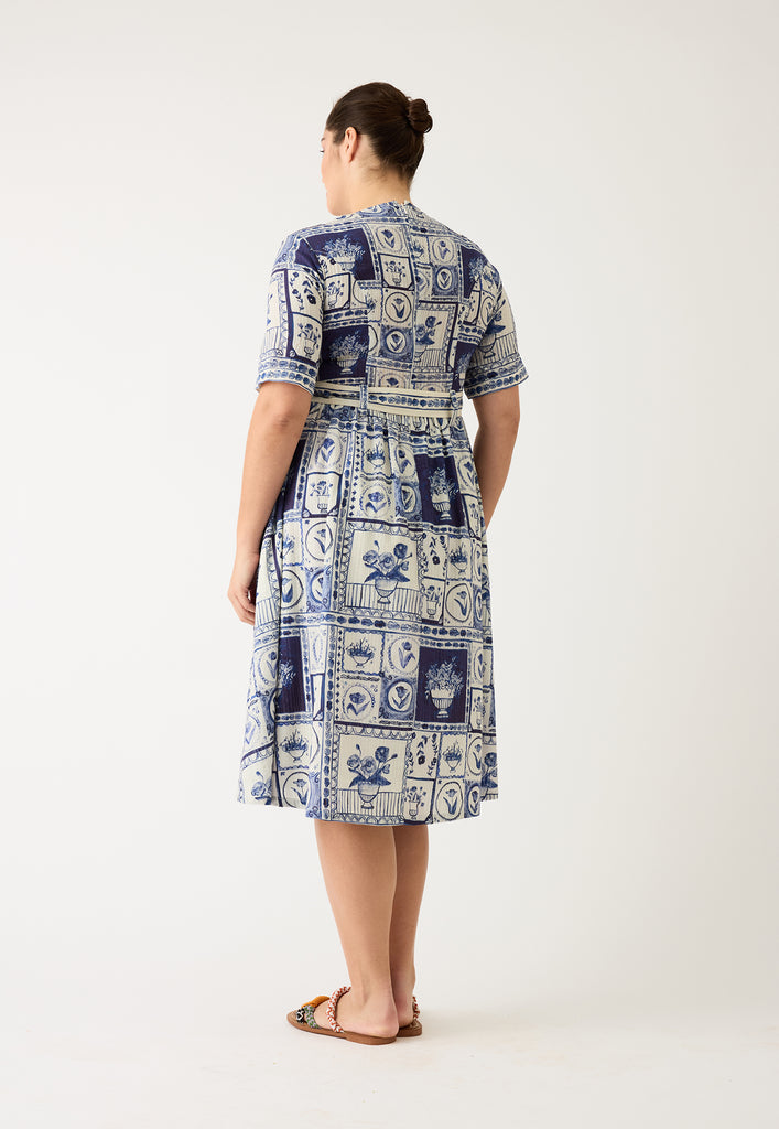 Nancybird Mona Short Sleeve Dress - Lyon Tile