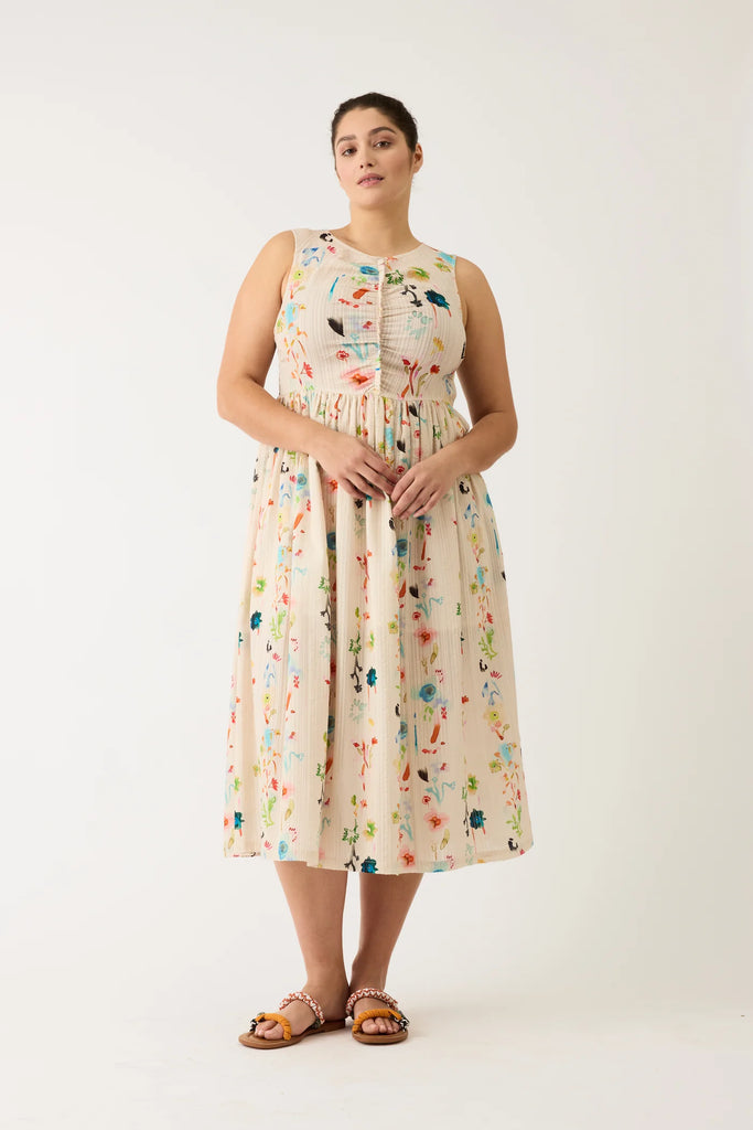 Nancybird Khai Dress - Watercolour Cream