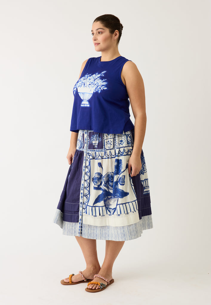 Nancybird Coco Pintuck Skirt - Lyon Tile