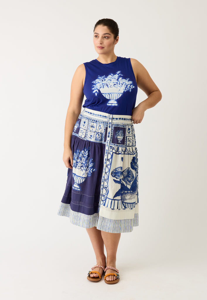 Nancybird Coco Pintuck Skirt - Lyon Tile