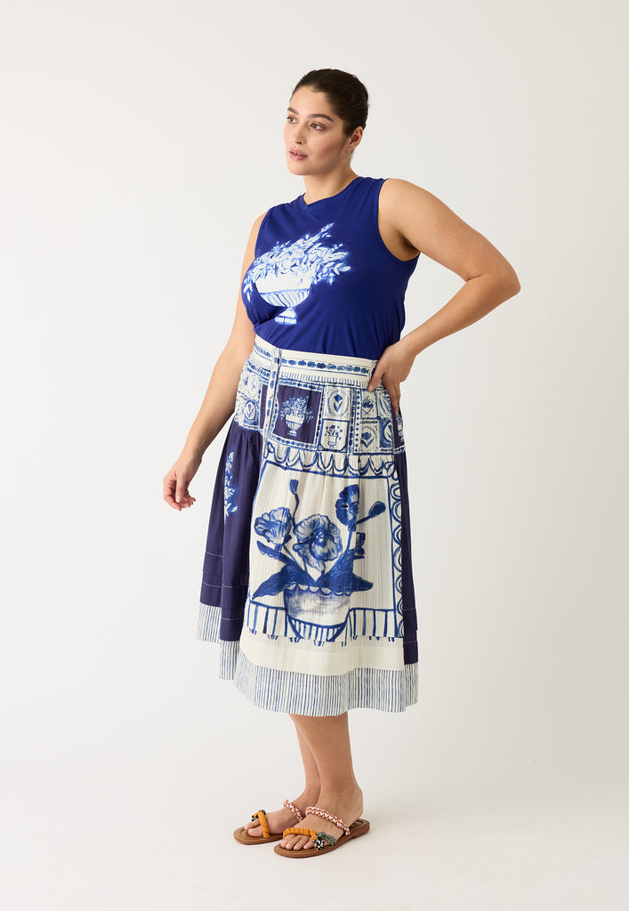 Nancybird Coco Pintuck Skirt - Lyon Tile