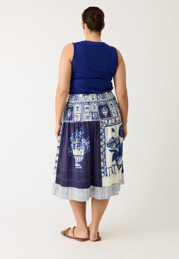 Nancybird Coco Pintuck Skirt - Lyon Tile