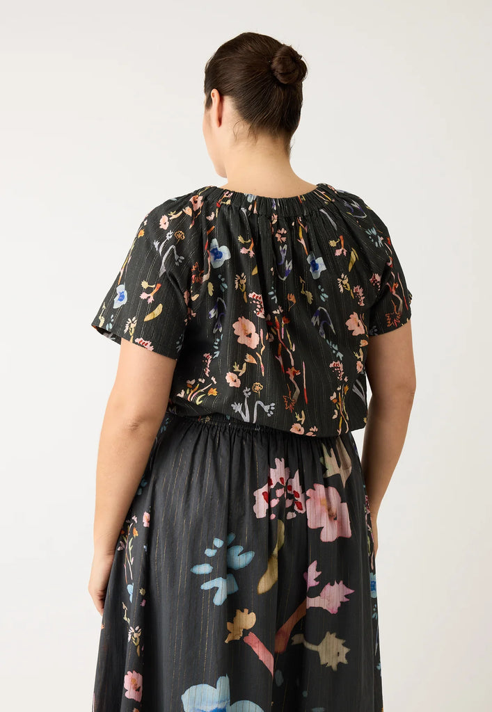 Nancybird Daphne Top - Watercolour Charcoal