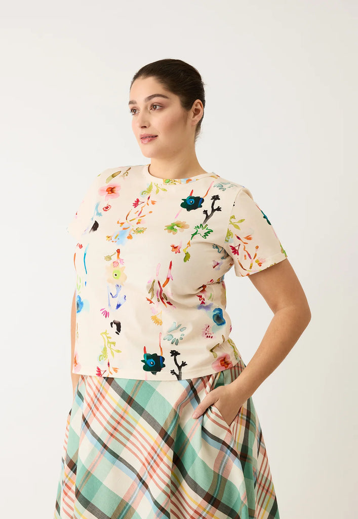 Nancybird Apollo Tee - Watercolour Cream