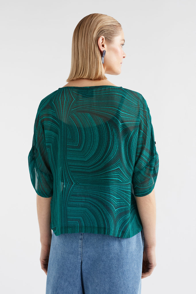 Elk Krava Sheer Top - Malachite Print