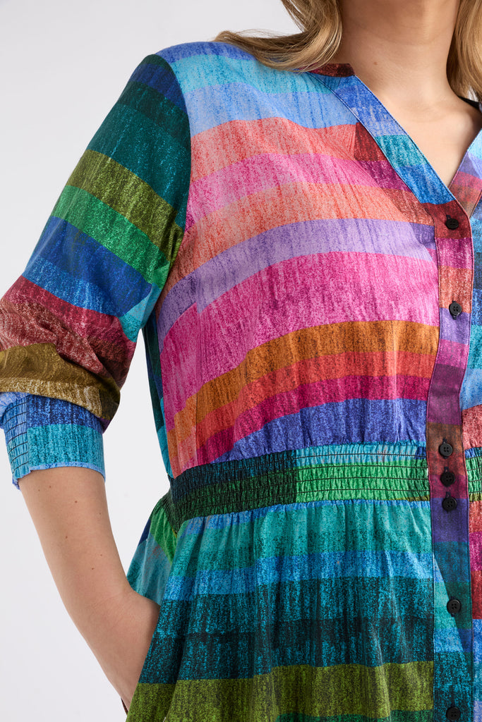 Elk Gia 3/4 Sleeve Shirt Dress - Koma Print