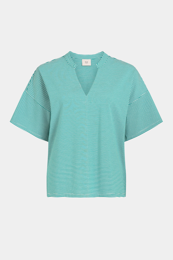 Elk Evve T-Shirt - Bright Teal/White