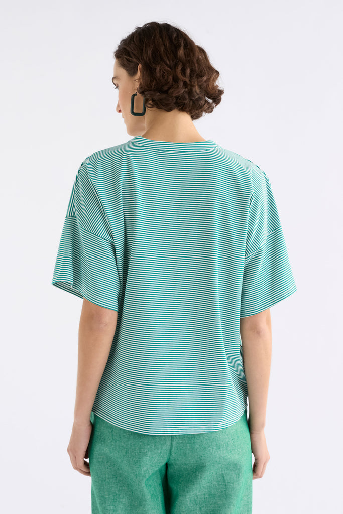 Elk Evve T-Shirt - Bright Teal/White