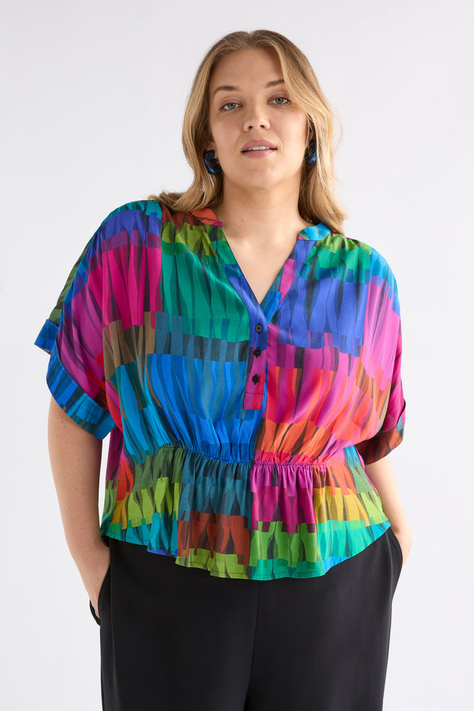 Elk Seka Top - Lind Dark Print