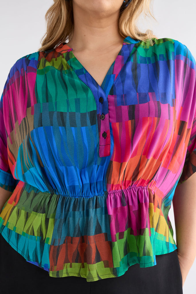 Elk Seka Top - Lind Dark Print
