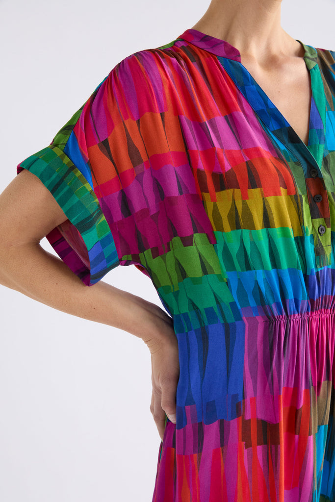 Elk Seka Dress - Lind Dark Print