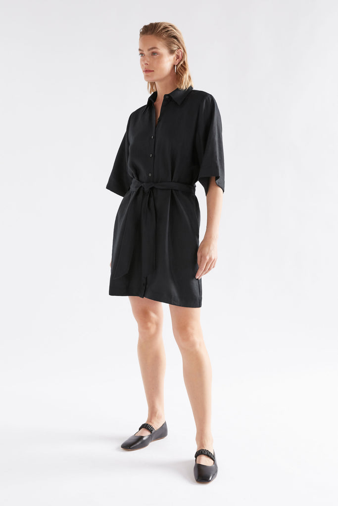 Elk Llinnen Dress - Black