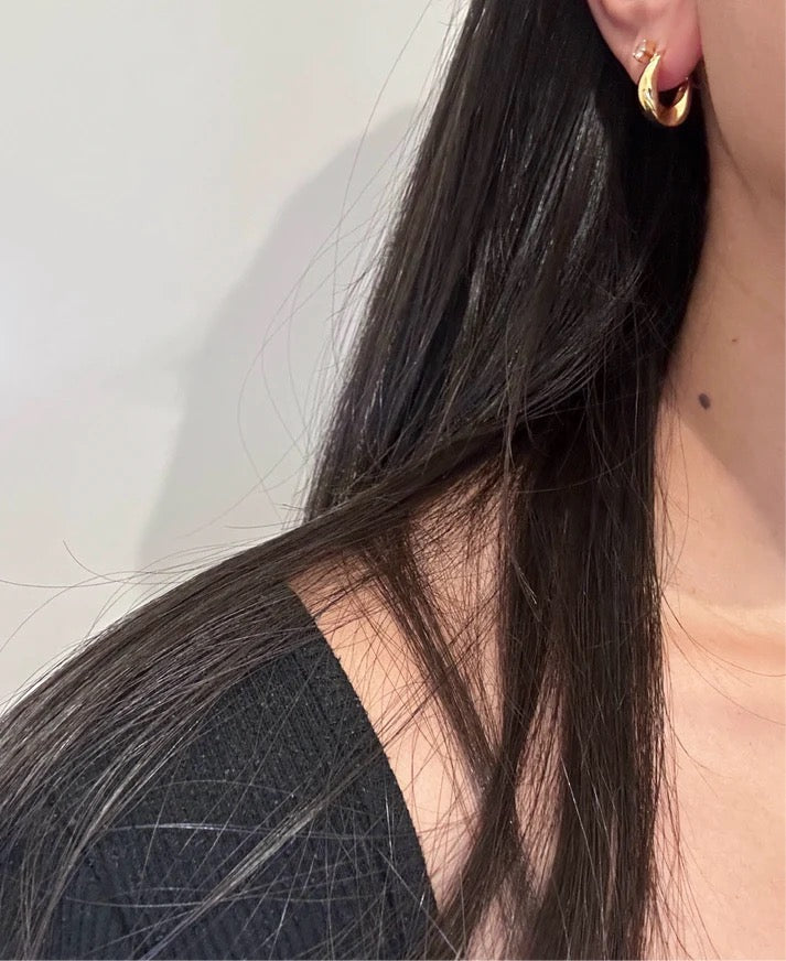 Aster & Aura Violeta Gold Hoop Earrings
