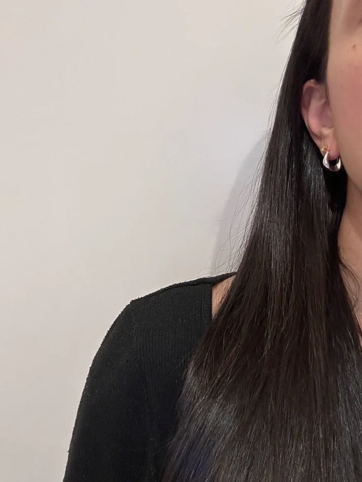 Aster & Aura Violeta Gold Hoop Earrings