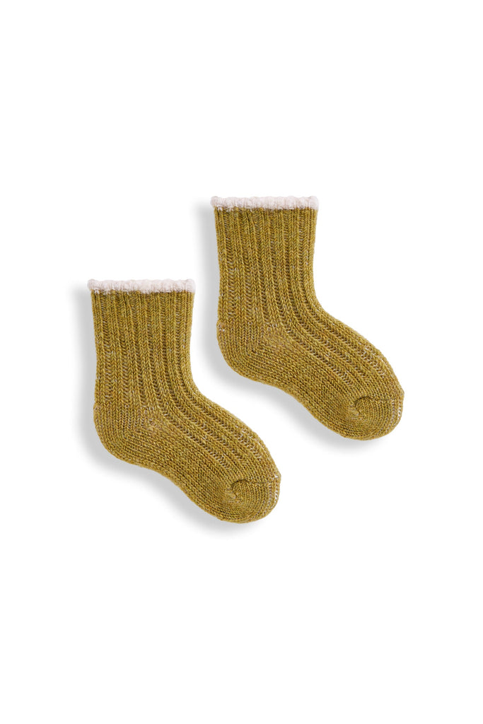 Lisa B Wool Cashmere Baby Socks - Tipped