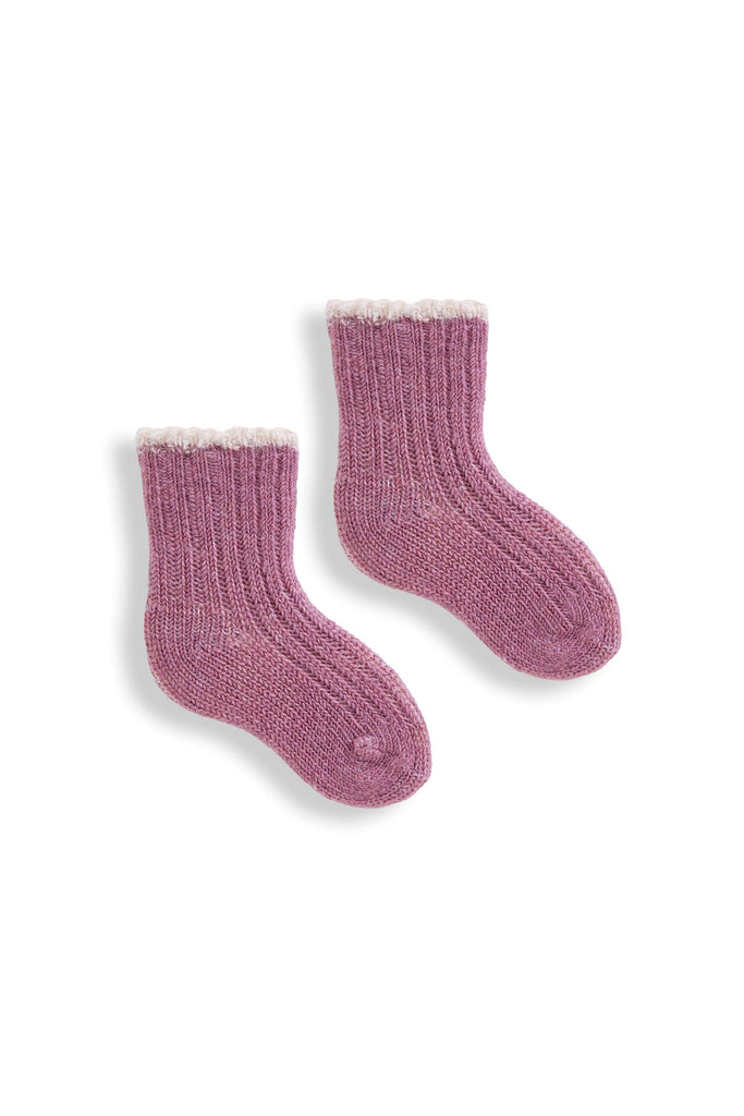 Lisa B Wool Cashmere Baby Socks - Tipped