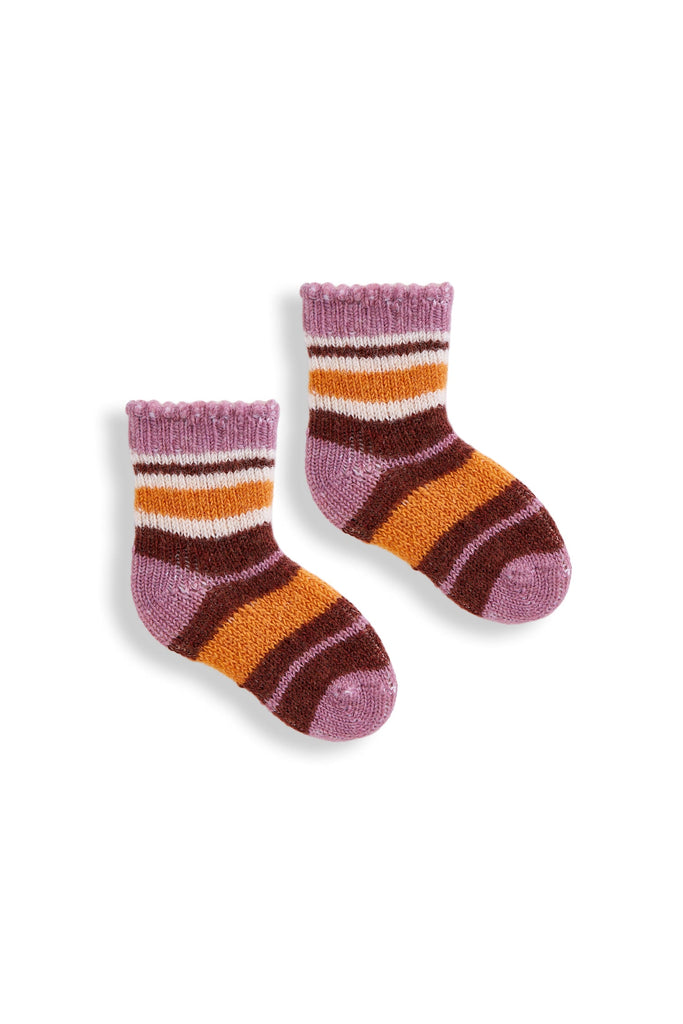 Lisa B Wool Cashmere Baby Socks - Stripe