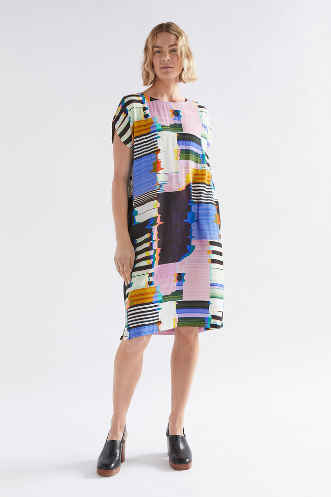 Elk Berg Short Dress - Glitch Print