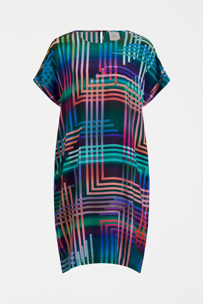 Elk Eryn Dress - Navy Ligheten Print