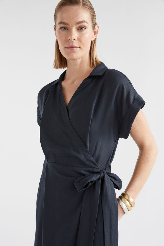 Elk Minnen Wrap Dress - Space Blue