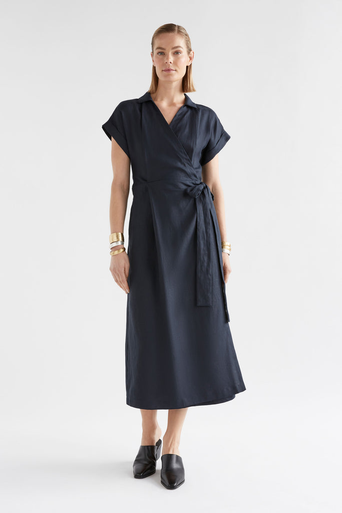 Elk Minnen Wrap Dress - Space Blue