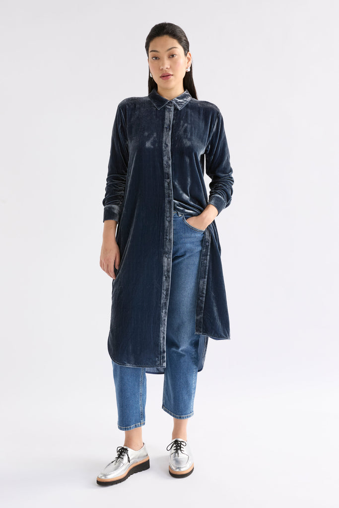 Elk Suuri Velvet Dress - Blue Steel