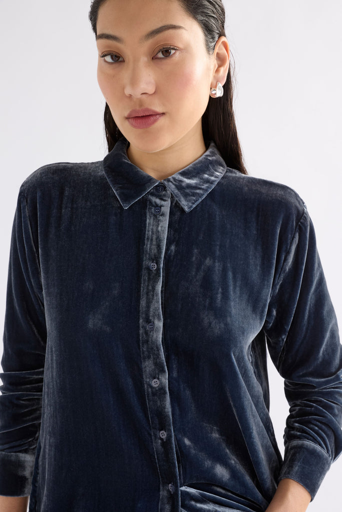 Elk Suuri Velvet Dress - Blue Steel