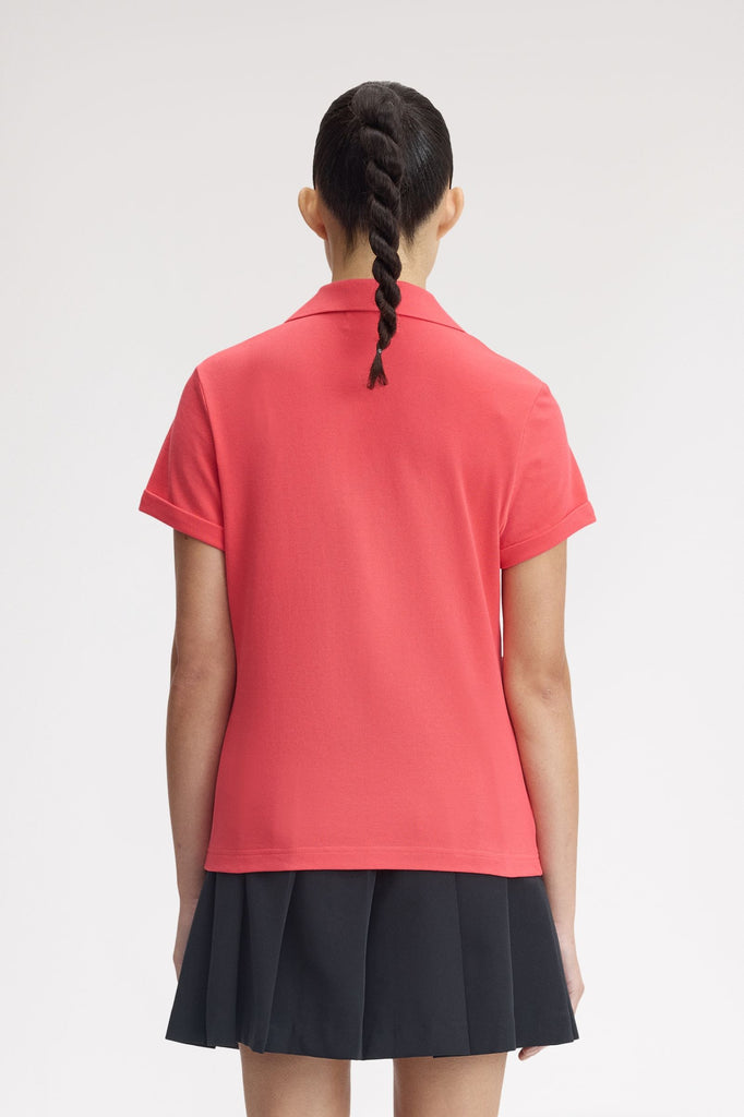 Fred Perry X Amy Winehouse Pocket Detail Polo Shirt - Flamingo/Tan