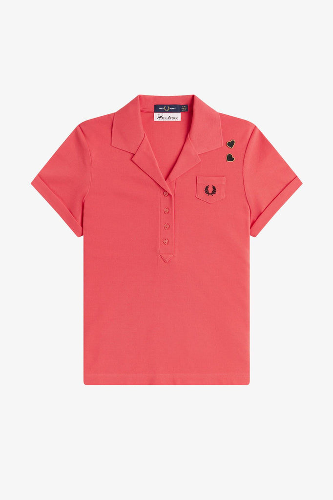 Fred Perry X Amy Winehouse Pocket Detail Polo Shirt - Flamingo/Tan