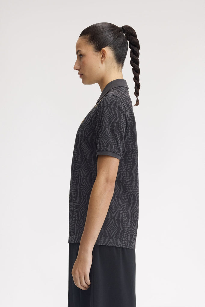 Fred Perry X Amy Winehouse Printed Shirt - Anchore Grey