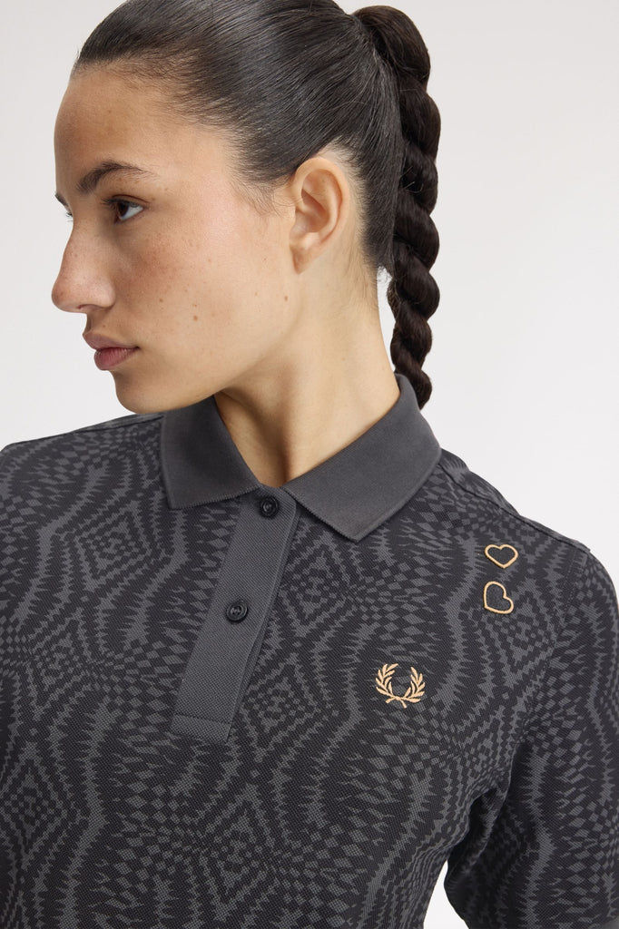 Fred Perry X Amy Winehouse Printed Shirt - Anchore Grey