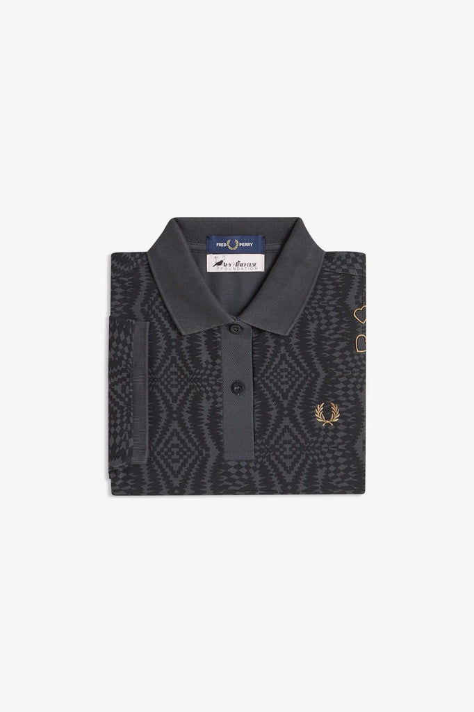 Fred Perry X Amy Winehouse Printed Shirt - Anchore Grey