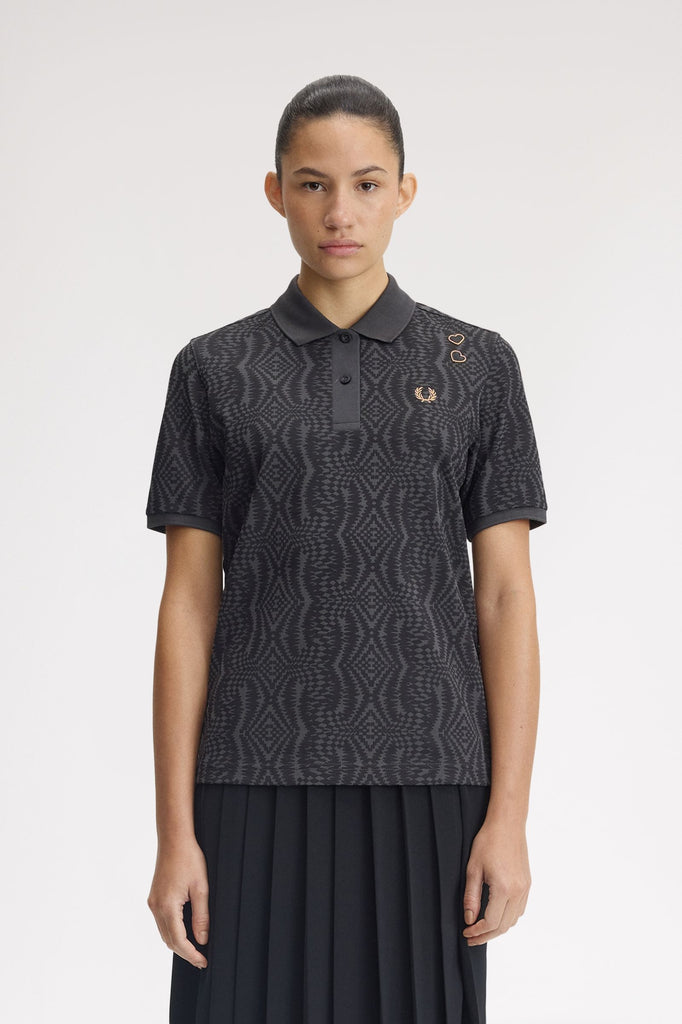 Fred Perry X Amy Winehouse Printed Shirt - Anchore Grey