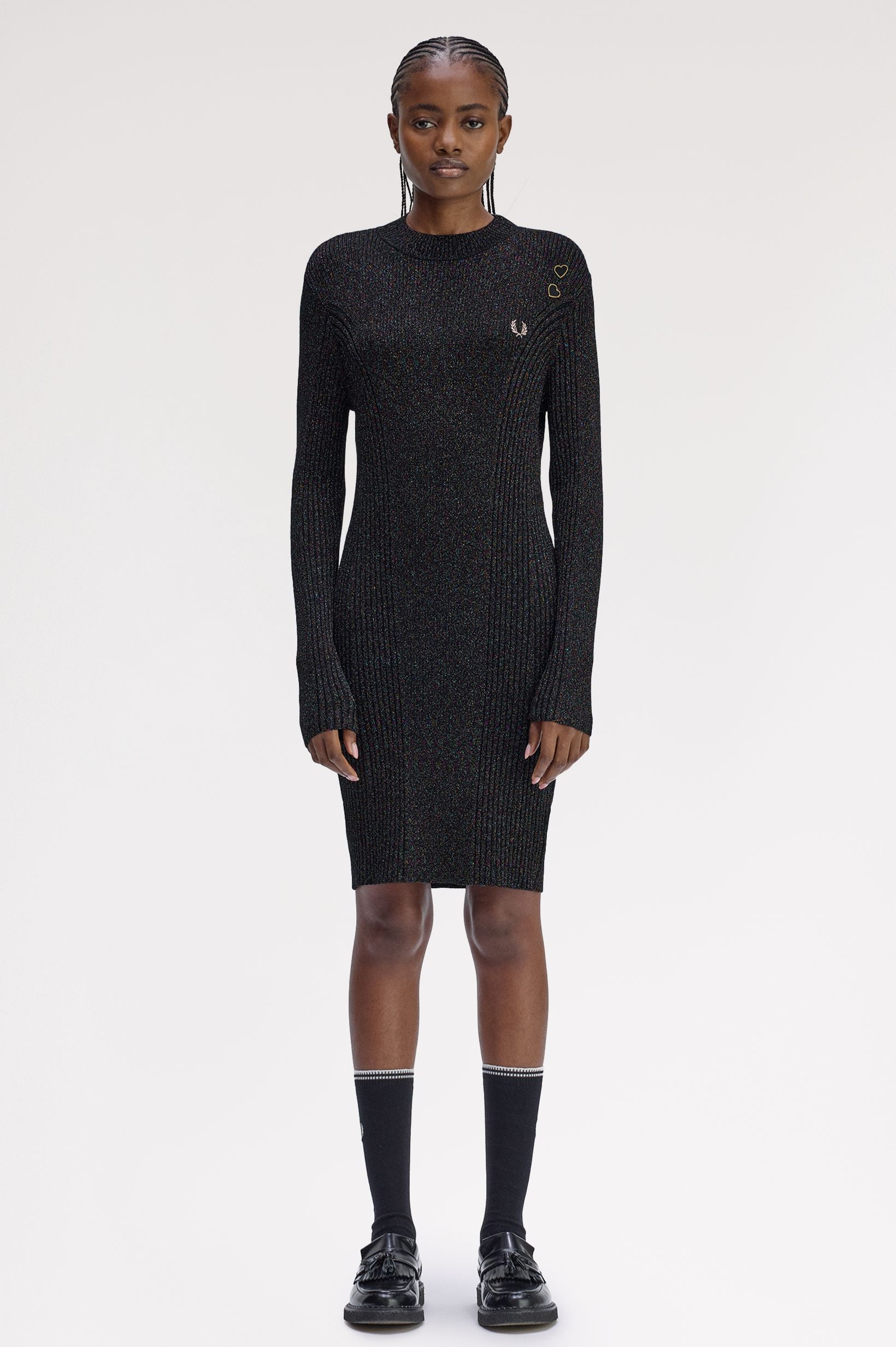 Fred Perry X Amy Winehouse Metallic Rib Knit Dress