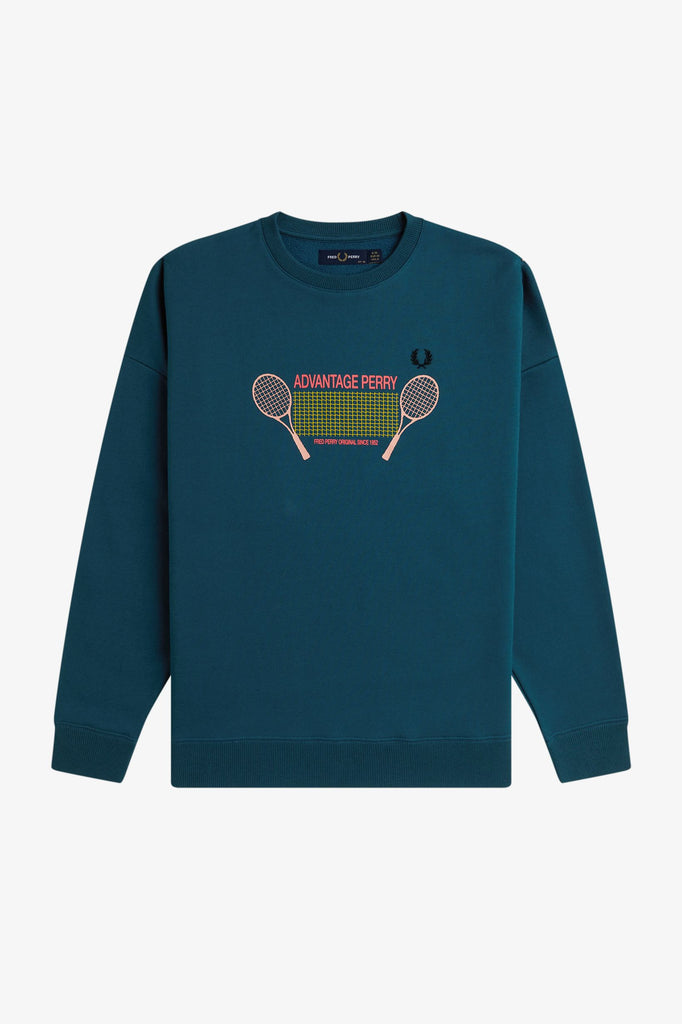 Fred Perry Printed Sweatshirt - Dark Petrol