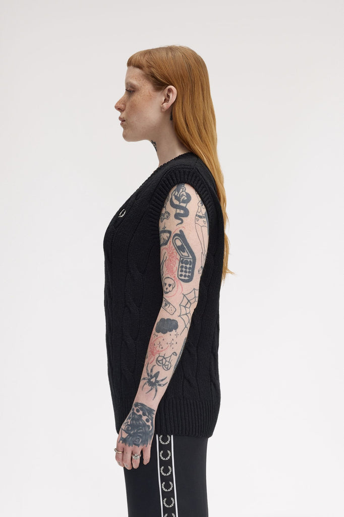 Fred Perry Cable Knit Tank - Black