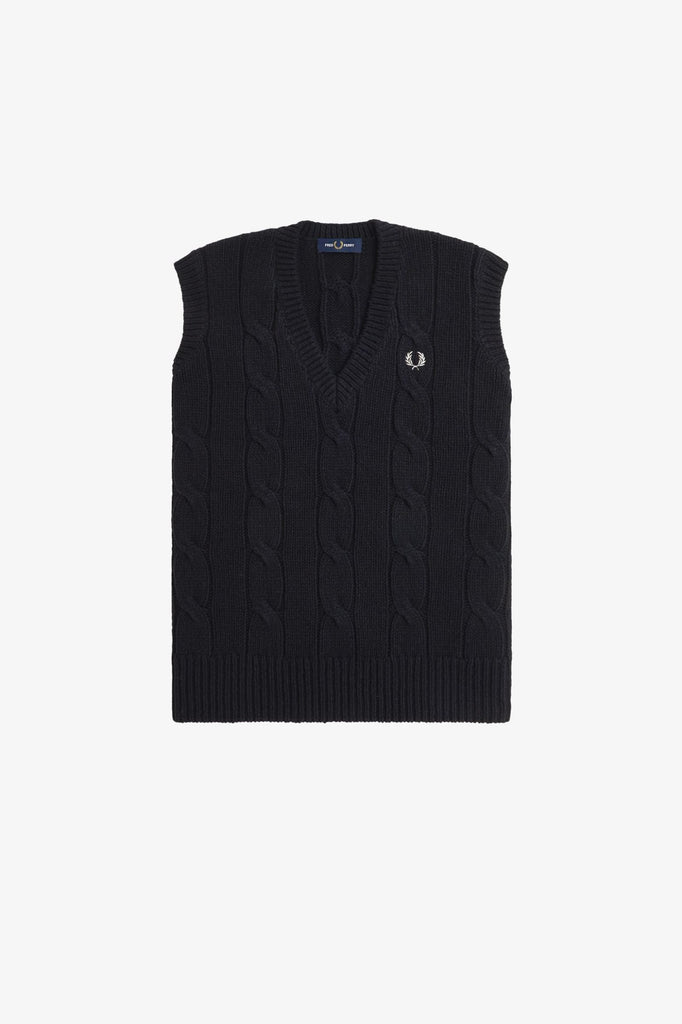 Fred Perry Cable Knit Tank - Black