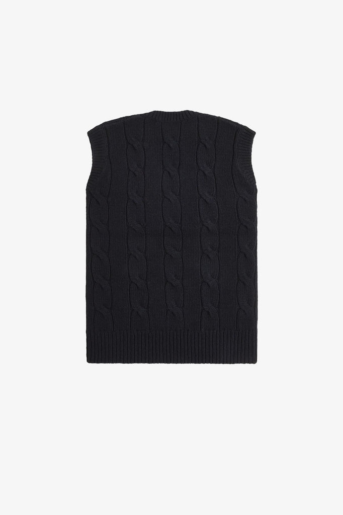 Fred Perry Cable Knit Tank - Black