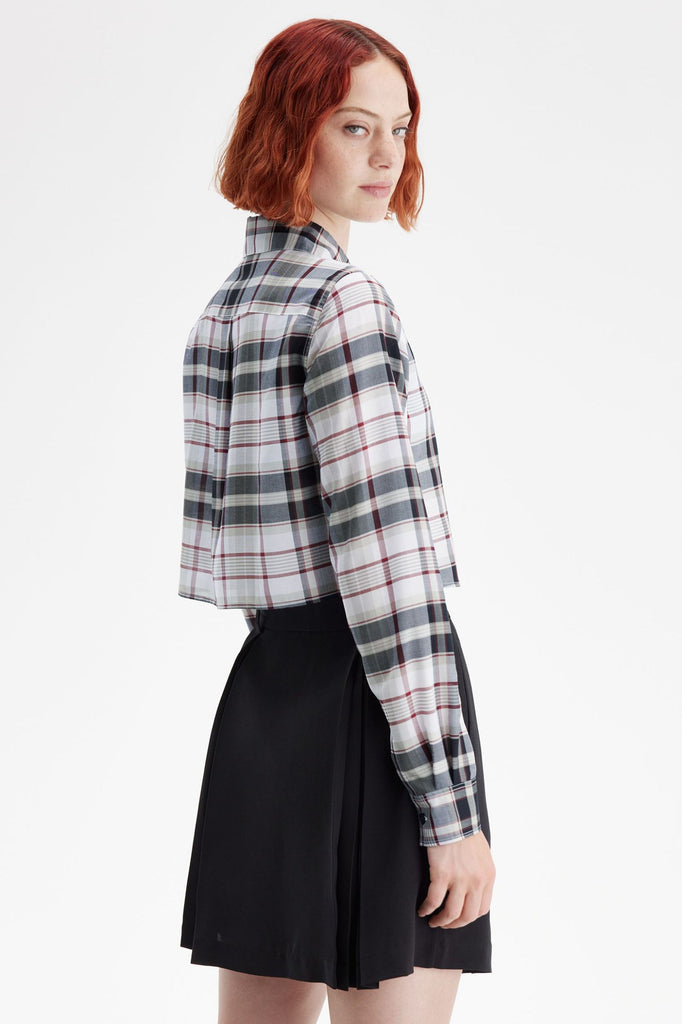 Fred Perry Cropped Check Shirt - White
