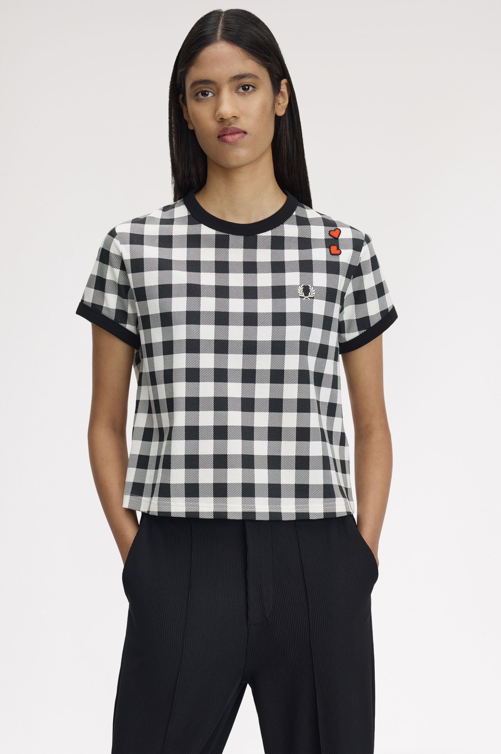 FRED PERRY Amy Winehouse 半袖ポロシャツ チェック柄 トップス FRED
