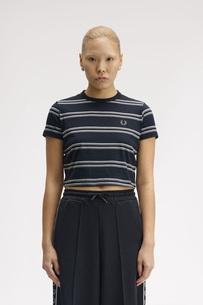Fred Perry Striped T-Shirt - Navy