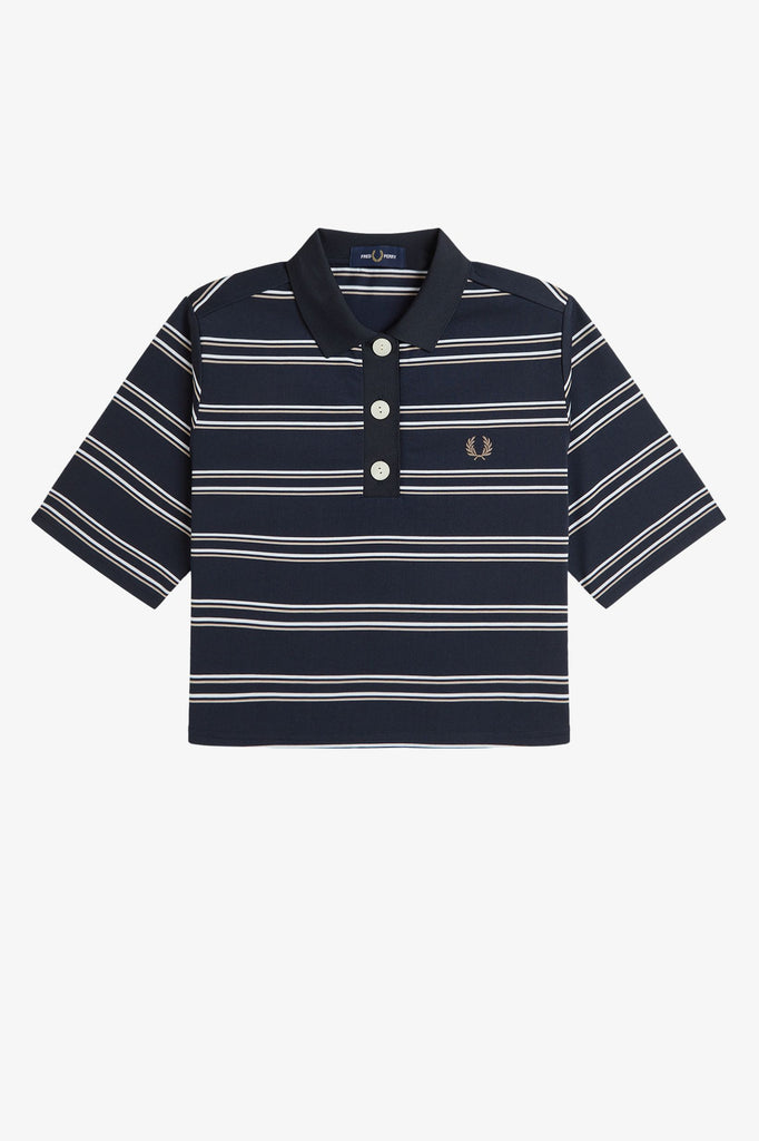 Fred Perry Striped Polo Shirt - Navy