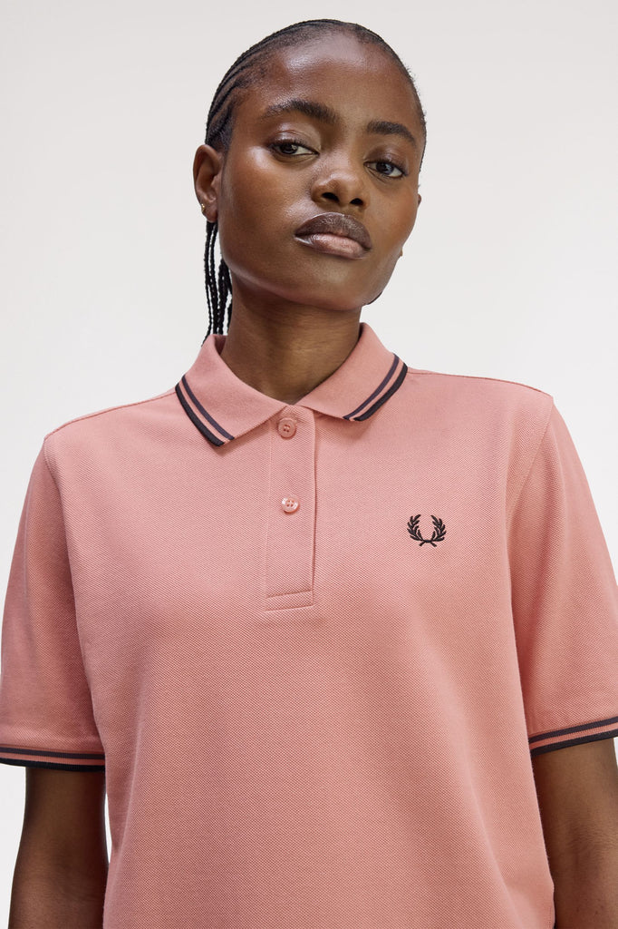 Fred Perry Twin Tipped Shirt - Blossom Pink/Anchor Grey