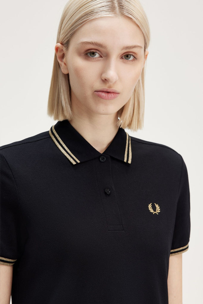 Fred Perry Twin Tipped Dress - Black/Metallic Gold