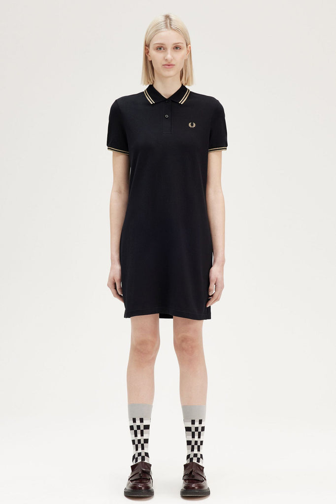 Fred Perry Twin Tipped Dress - Black/Metallic Gold