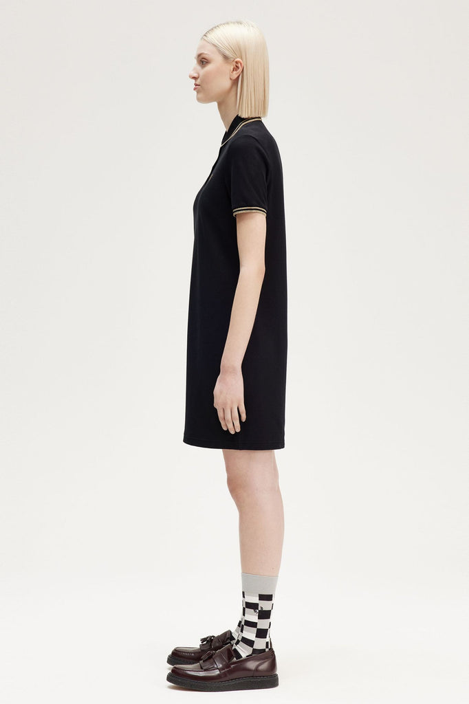 Fred Perry Twin Tipped Dress - Black/Metallic Gold